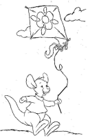 Een kleurplaat van  winnie de poeh - kangaroo